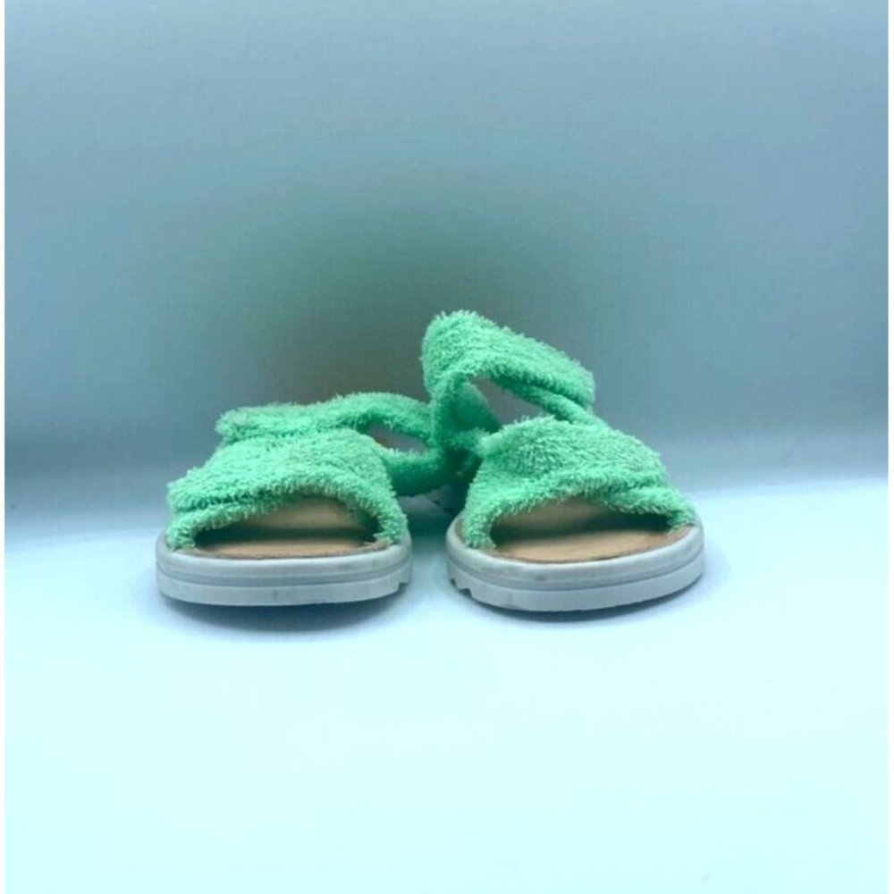 INTENTIONALLY Blank Blink Terry Top Neon Lime Sandal US 8.5/9 EU39 NWOB Scuffed - Picture 5 of 9